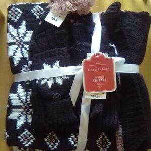 Charter Club Women's Black Sweater Gift Set
